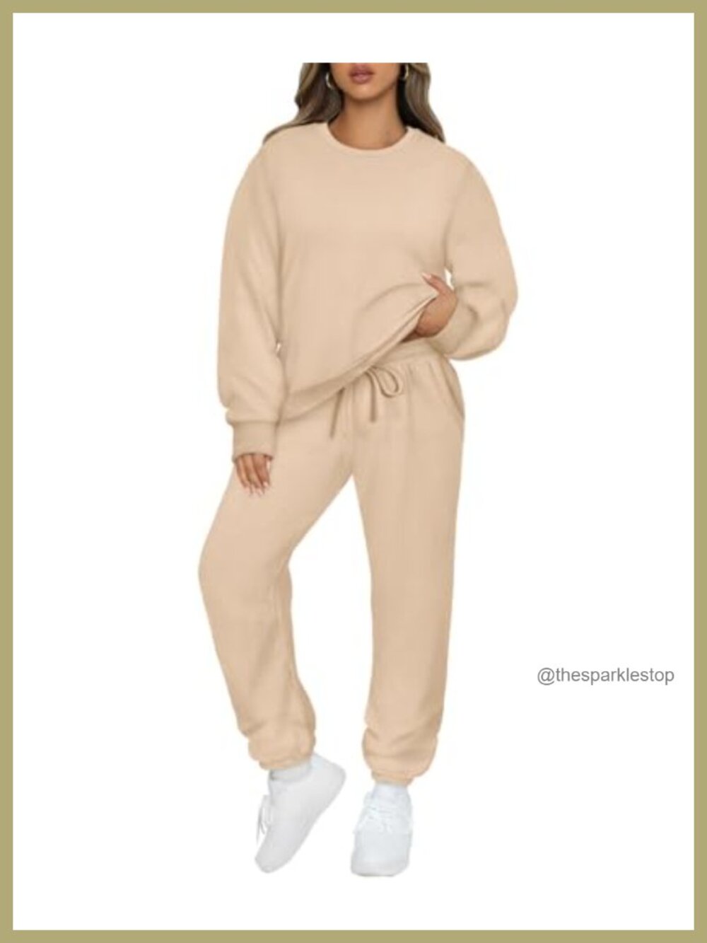 Plus Size 2 Piece Outfit Rayon Polyester Sweatsuit Set Crewneck Long Sleeve